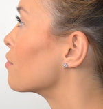 Pink Sapphire 0.78ct And Diamond 9k White Gold Earrings