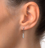 Small Drop Earrings 0.12ct Diamond 9k White Gold