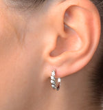Hoop Earrings 0.07ct Diamond 9k White Gold