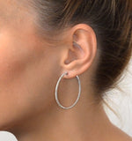 9kw Diamond Hoop Earrings 1ct