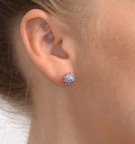 Tanzanite 0.52ct And Diamond 9k White Gold Earrings