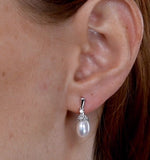 Stellato Pearl And Diamond Earrings 0.12ct In 9k White Gold  H4501