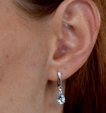 Stellato Blue Topaz And Diamond Earrings 0.03ct In 9k White Gold