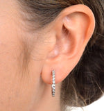 0.08ct Diamond And 9k White Gold Earrings - H4558