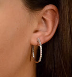 Hoop Earrings Diamond And 9k White Gold H4568