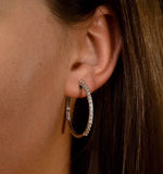 Hoop Earrings 30mm Diamond And 9k White Gold H4569