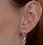 Stellato Collection Blue Topaz And Diamond Earrings In 9k White Gold