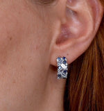 Blue Topaz Sapphire And Diamond Stellato Earrings In 9k White Gold