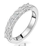 Simone Diamond Eternity Ring Asscher Cut 1.6ct Vvs 18kw Size J-n