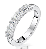 Norah Diamond Eternity Ring Emerald Cut 1.15ct Vvs Platinum Size H-i