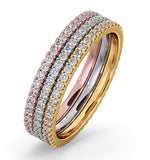 Eternity Ring Diamond Erin 1.50ct H/si In Three Tone 18k Gold