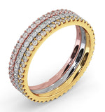 Eternity Ring Diamond Erin 1.50ct H/si In Three Tone 18k Gold