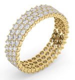 Mens 2ct G/vs Diamond 18k Gold Full Band Ring