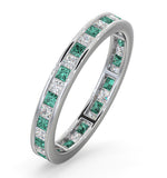 Eternity Ring Lauren Diamonds G/vs And Emerald 1.15ct - Platinum