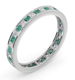 Eternity Ring Lauren Diamonds H/si And Emerald 1.15ct - 18k White Gold