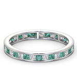 Eternity Ring Lauren Diamonds G/vs And Emerald 1.15ct - Platinum