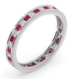Eternity Ring Lauren Diamonds H/si And Ruby 1.10ct - Platinum