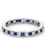 Eternity Ring Lauren Diamonds G/vs And Sapphire 1.20ct -platinum