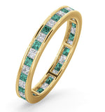 Eternity Ring Lauren Diamonds H/si And Emerald 1.15ct In 18k Gold