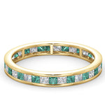 Eternity Ring Lauren Diamonds G/vs And Emerald 1.15ct In 18k Gold