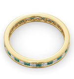 Eternity Ring Lauren Diamonds G/vs And Emerald 1.15ct In 18k Gold
