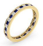 Eternity Ring Lauren Diamonds H/si And Sapphire 1.20ct In 18k Gold