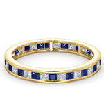 Eternity Ring Lauren Diamonds H/si And Sapphire 1.20ct In 18k Gold