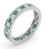 Eternity Ring Lauren Diamonds G/vs And Emerald 2.20ct - Platinum