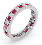 Eternity Ring Lauren Diamonds G/vs And Ruby 2.25ct - 18k White Gold