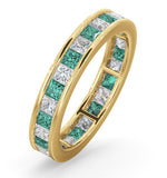 Eternity Ring Lauren Diamonds G/vs And Emerald 2.20ct In 18k Gold