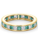 Eternity Ring Lauren Diamonds H/si And Emerald 2.20ct In 18k Gold