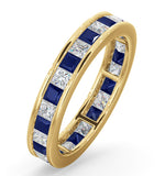Eternity Ring Lauren Diamonds G/vs And Sapphire 2.30ct In 18k Gold