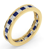 Eternity Ring Lauren Diamonds H/si And Sapphire 2.30ct In 18k Gold