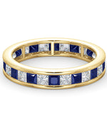 Eternity Ring Lauren Diamonds H/si And Sapphire 2.30ct In 18k Gold