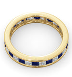 Eternity Ring Lauren Diamonds G/vs And Sapphire 2.30ct In 18k Gold