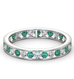 Eternity Ring Rae Diamonds G/vs And Emerald 1.20ct - 18k White Gold