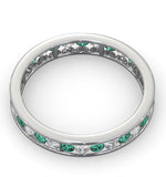Eternity Ring Rae Diamonds G/vs And Emerald 1.20ct - Platinum