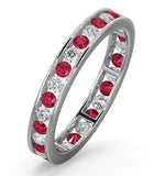 Eternity Ring Rae Diamonds G/vs And Ruby 1.30ct - 18k White Gold