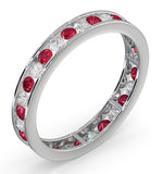 Eternity Ring Rae Diamonds G/vs And Ruby 1.30ct - 18k White Gold