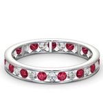 Eternity Ring Rae Diamonds H/si And Ruby 1.30ct - 18k White Gold