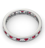 Eternity Ring Rae Diamonds H/si And Ruby 1.30ct - 18k White Gold