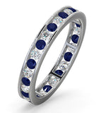 Eternity Ring Rae Diamonds H/si And Sapphire 1.40ct - Platinum
