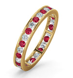 Eternity Ring Rae Diamonds G/vs And Ruby 1.30ct - 18k Gold