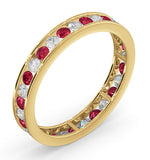 Eternity Ring Rae Diamonds H/si And Ruby 1.30ct - 18k Gold