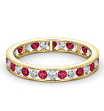 Eternity Ring Rae Diamonds H/si And Ruby 1.30ct - 18k Gold