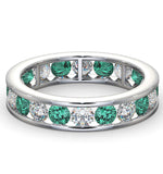 Eternity Ring Rae Diamonds G/vs And Emerald 1.70ct - Platinum