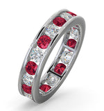 Eternity Ring Rae Diamonds H/si And Ruby 1.80ct - Platinum