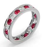 Eternity Ring Rae Diamonds G/vs And Ruby 1.80ct - 18k White Gold