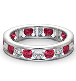Eternity Ring Rae Diamonds G/vs And Ruby 1.80ct - Platinum