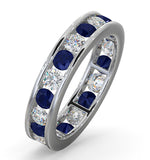 Eternity Ring Rae Diamonds H/si And Sapphire 1.90ct - 18k White Gold